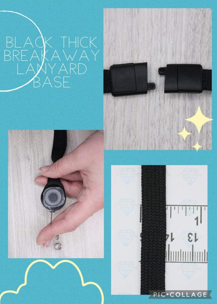 Black Thick Retractable Breakaway Lanyard Base