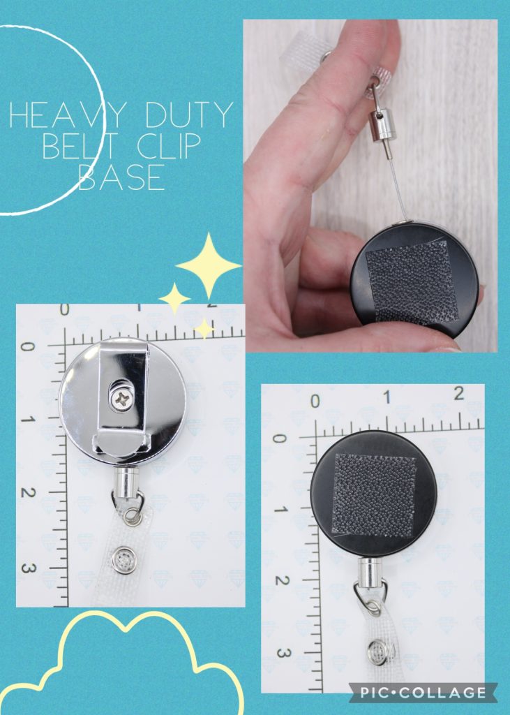 Heavy Duty Fixed Belt Clip Interchangeable Badge Reel Base