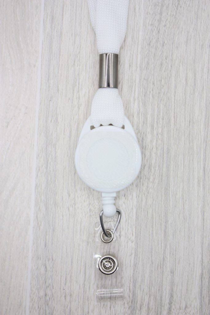 White Thick Retractable Breakaway Lanyard Base 3