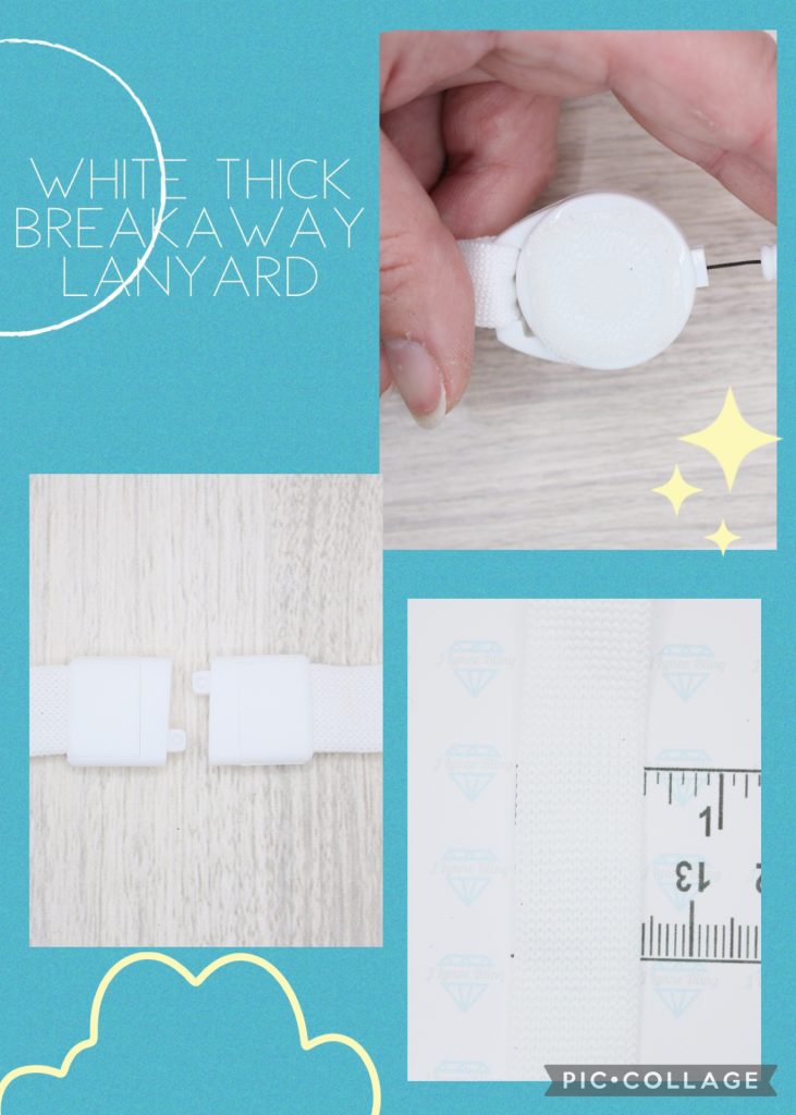White Thick Retractable Breakaway Lanyard Base