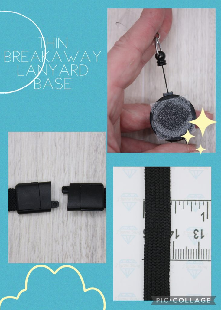 Black Thin Retractable Breakaway Lanyard Base