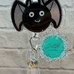 Fluffy Bat Halloween-Themed Interchangeable Badge Reel Topper 1