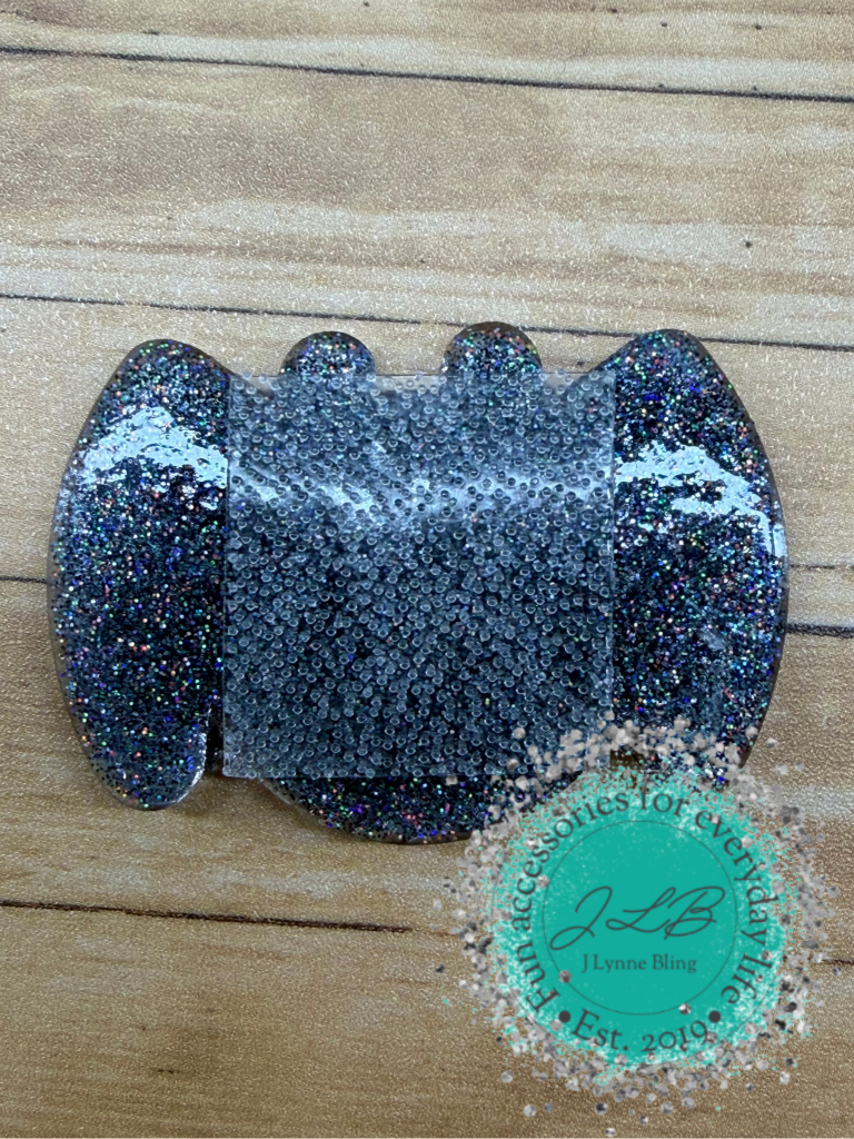 Fluffy Bat Halloween-Themed Interchangeable Badge Reel Topper lifestyle