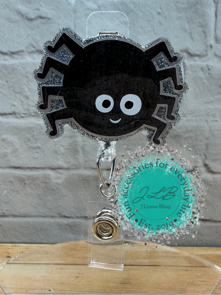 Spider Halloween-Themed Interchangeable Badge Reel Topper