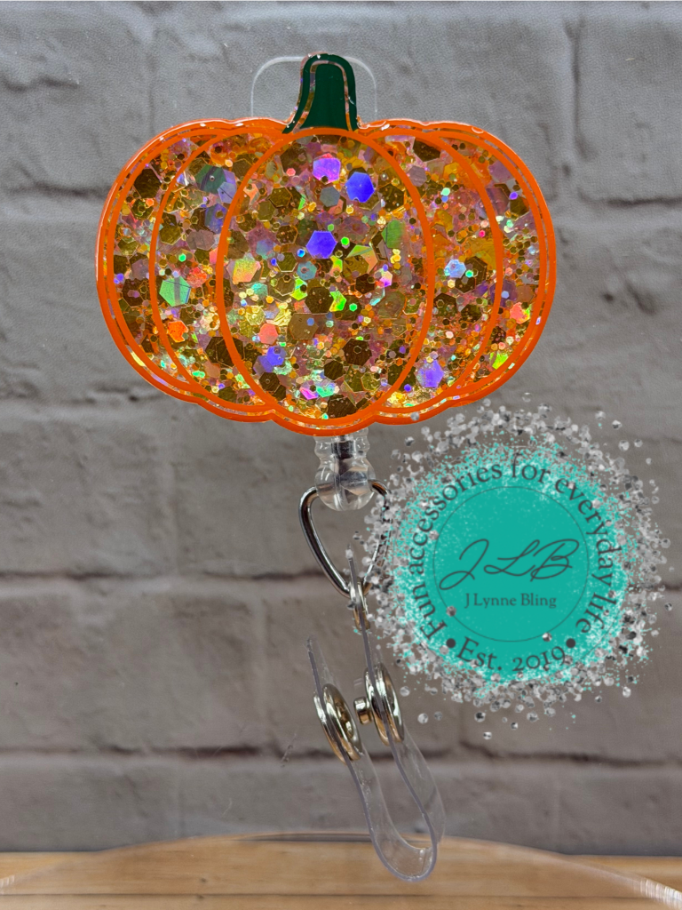Autumn Glow Halloween-Themed Interchangeable Badge Reel Topper